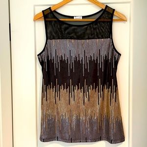 Silver Gold Black Beaded Sequint Top